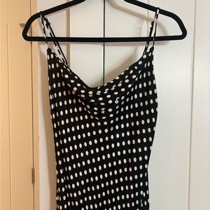 Zara Black and White Polka Dot Midi Dress